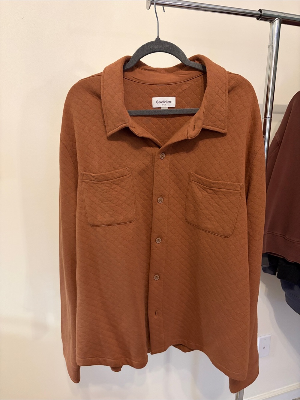 Men’s Goodfellow & Co Quilted Rust Button-Up Shirt Jacket